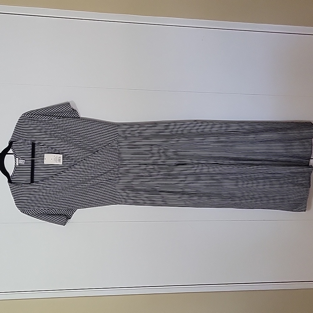 A New Day Black and White Striped Top